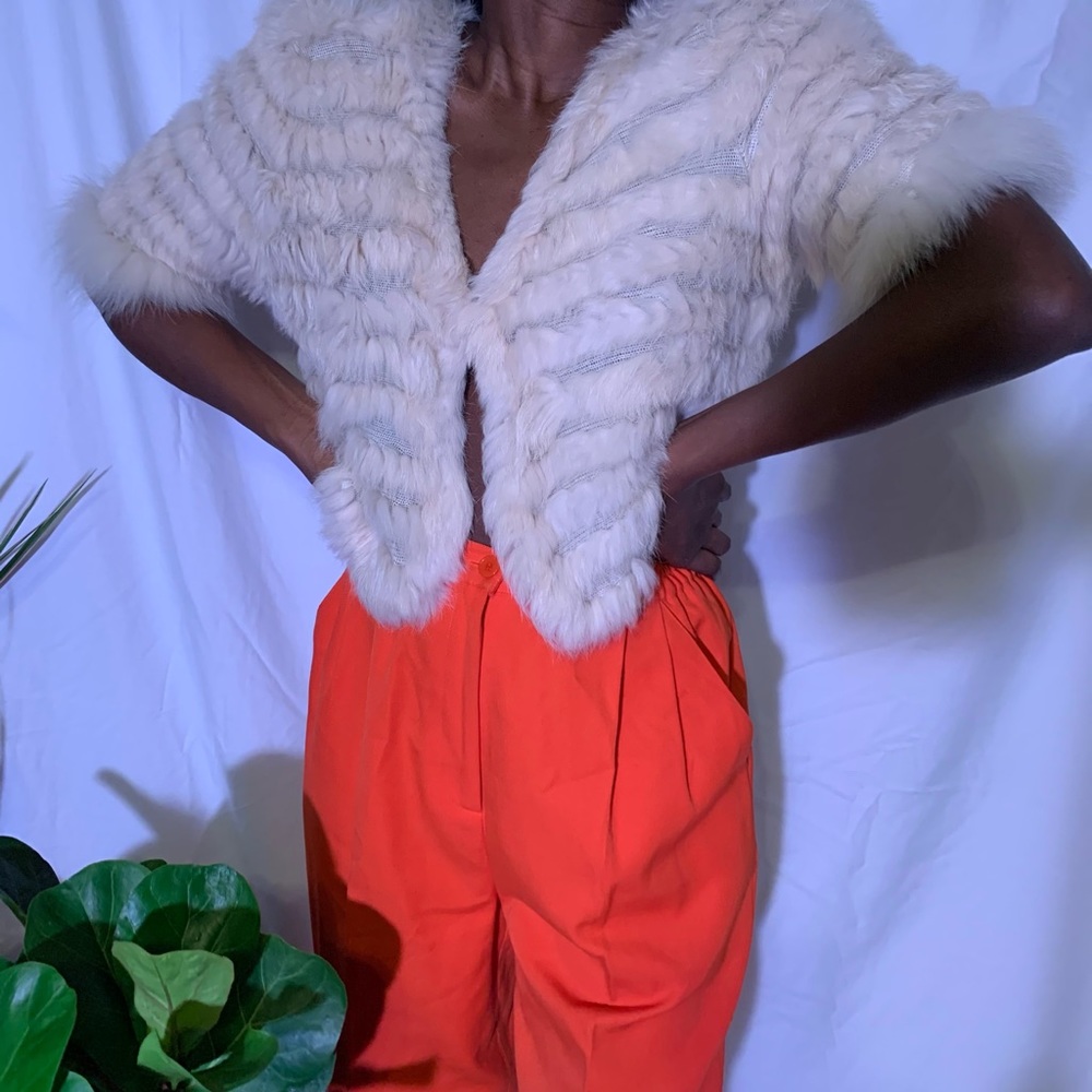Rabbit fur cover up/top